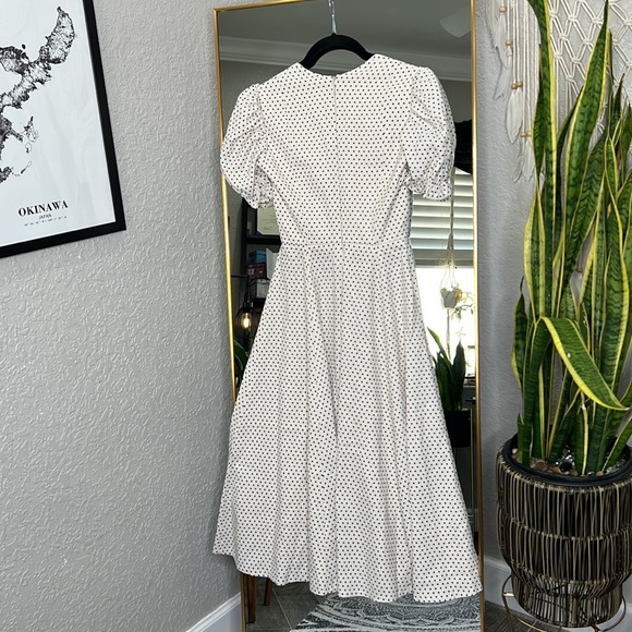 RARE HOUSE OF CB 'Ellery' Polka Dot Puff Sleeve Midi Sundress NWOT - Picture 10 of 11